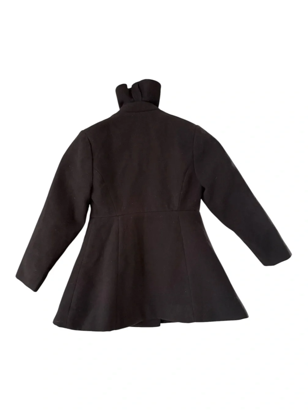 Rothschild Vintage Girls' 5/6 Black Ruffle-Trim Coat Winter Holiday